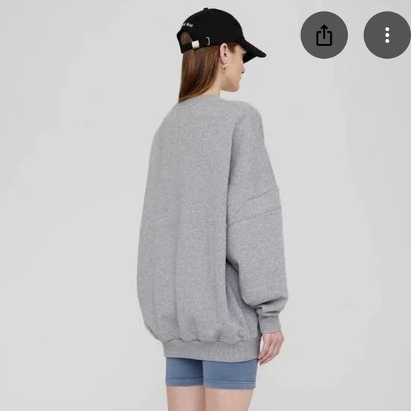 Anine Bing x Reebok Gray Sweatshirt with Blue Logo - Picture 3 of 6